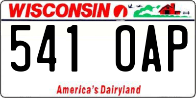 WI license plate 541OAP