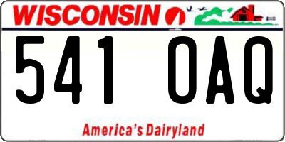 WI license plate 541OAQ