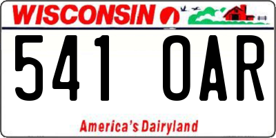 WI license plate 541OAR