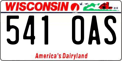 WI license plate 541OAS