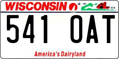 WI license plate 541OAT