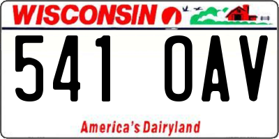 WI license plate 541OAV