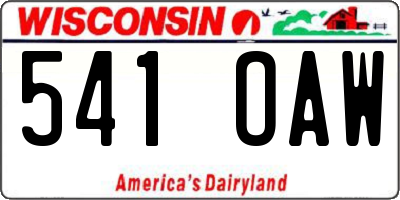 WI license plate 541OAW