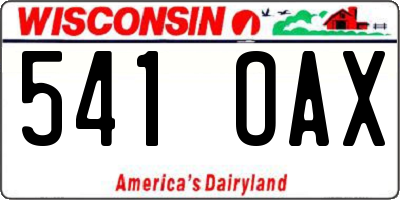 WI license plate 541OAX