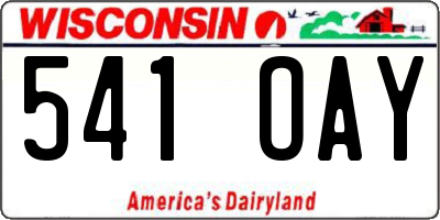 WI license plate 541OAY