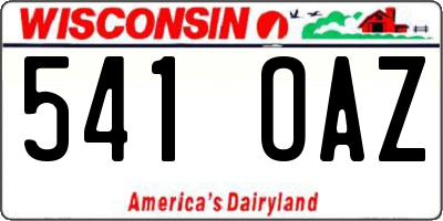 WI license plate 541OAZ