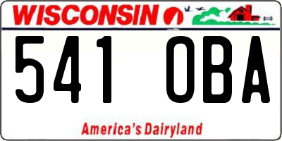 WI license plate 541OBA