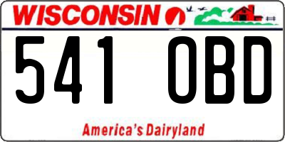 WI license plate 541OBD