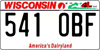 WI license plate 541OBF