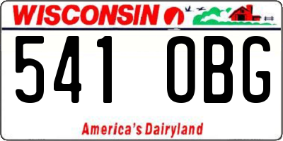 WI license plate 541OBG