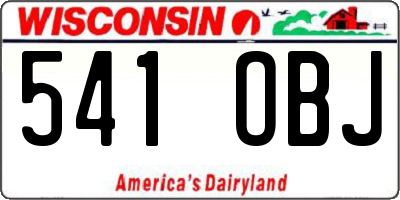 WI license plate 541OBJ