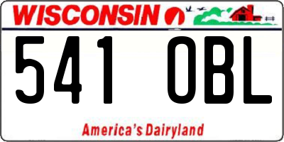 WI license plate 541OBL