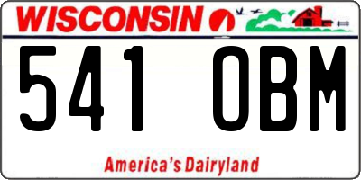 WI license plate 541OBM