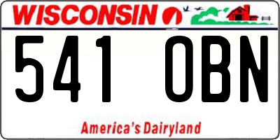WI license plate 541OBN