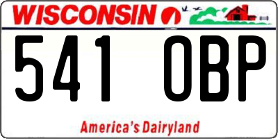 WI license plate 541OBP