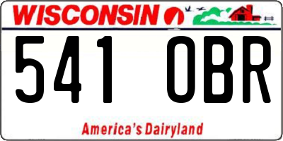 WI license plate 541OBR