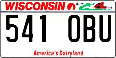 WI license plate 541OBU