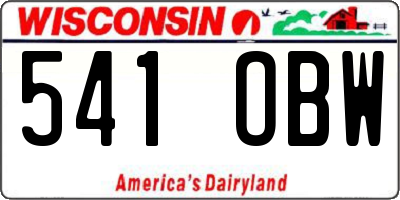 WI license plate 541OBW
