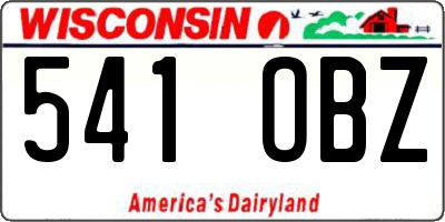 WI license plate 541OBZ