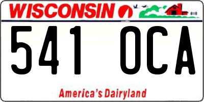 WI license plate 541OCA