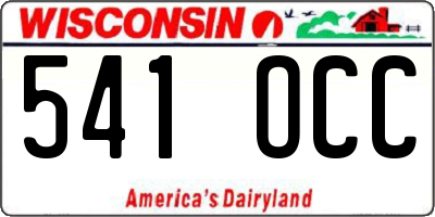 WI license plate 541OCC