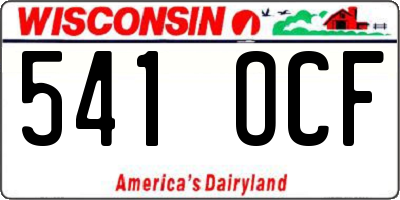 WI license plate 541OCF