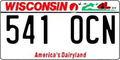 WI license plate 541OCN