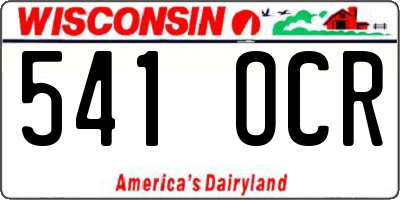 WI license plate 541OCR