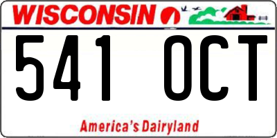 WI license plate 541OCT