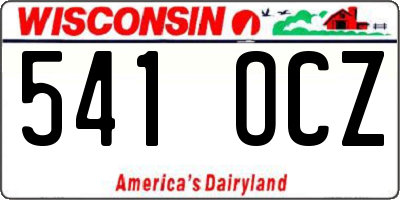 WI license plate 541OCZ
