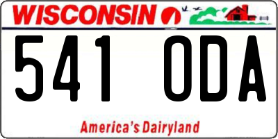WI license plate 541ODA