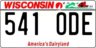 WI license plate 541ODE