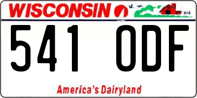 WI license plate 541ODF