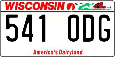 WI license plate 541ODG
