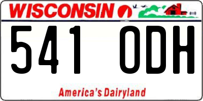 WI license plate 541ODH