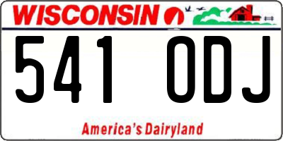 WI license plate 541ODJ