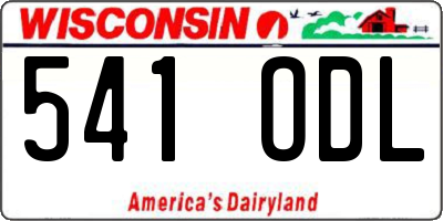 WI license plate 541ODL