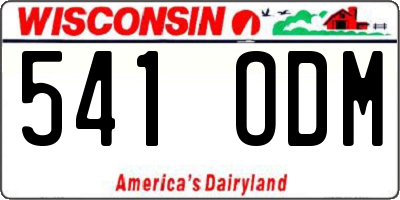 WI license plate 541ODM