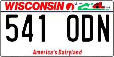 WI license plate 541ODN