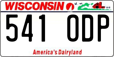WI license plate 541ODP