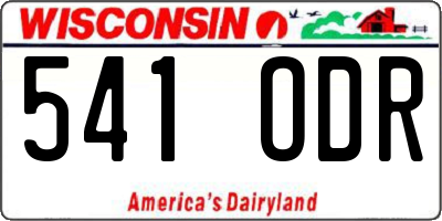 WI license plate 541ODR