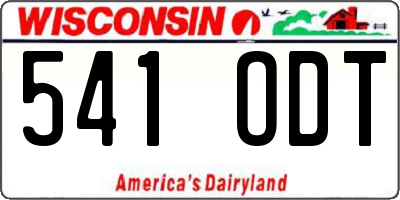 WI license plate 541ODT