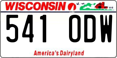 WI license plate 541ODW