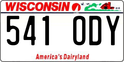 WI license plate 541ODY