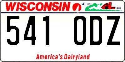 WI license plate 541ODZ