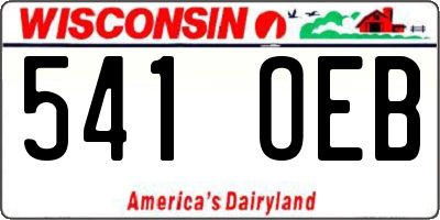 WI license plate 541OEB