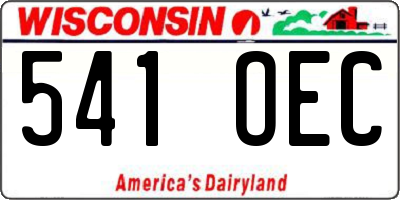 WI license plate 541OEC