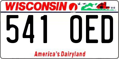 WI license plate 541OED