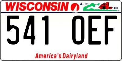 WI license plate 541OEF