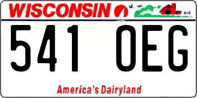 WI license plate 541OEG